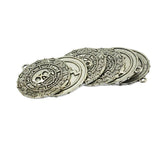 Maxbell 6 Pieces Tibetan Silver Caribbean Aztec coin Medallion Skull Charm Necklace Pendant - Aladdin Shoppers
