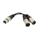 Maxbell 6" XLR 3 pin FEMALE jack to 2 dual MALE plug Y SPLITTER mic PA DJ cable - Aladdin Shoppers