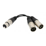 Maxbell 6" XLR 3 pin FEMALE jack to 2 dual MALE plug Y SPLITTER mic PA DJ cable - Aladdin Shoppers