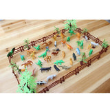 Maxbell 68pcs Plastic Realistic Wildlife Jungle Forest Animals Action Figure Toys Playset in Fence w/ Tree , Kids Toddler Nature Toys Collectibles - Aladdin Shoppers