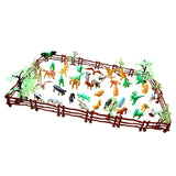 Maxbell 68pcs Plastic Realistic Wildlife Jungle Forest Animals Action Figure Toys Playset in Fence w/ Tree , Kids Toddler Nature Toys Collectibles - Aladdin Shoppers