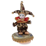 Maxbell 6inch Pocerlain Triangel Doll Clown Model Music Box Home Ornament Brown - Aladdin Shoppers