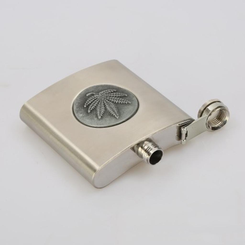 Maxbell 6oz Hip Flask Funnel Stainless Steel Pocket Container Liquor Alcohol color2 - Aladdin Shoppers