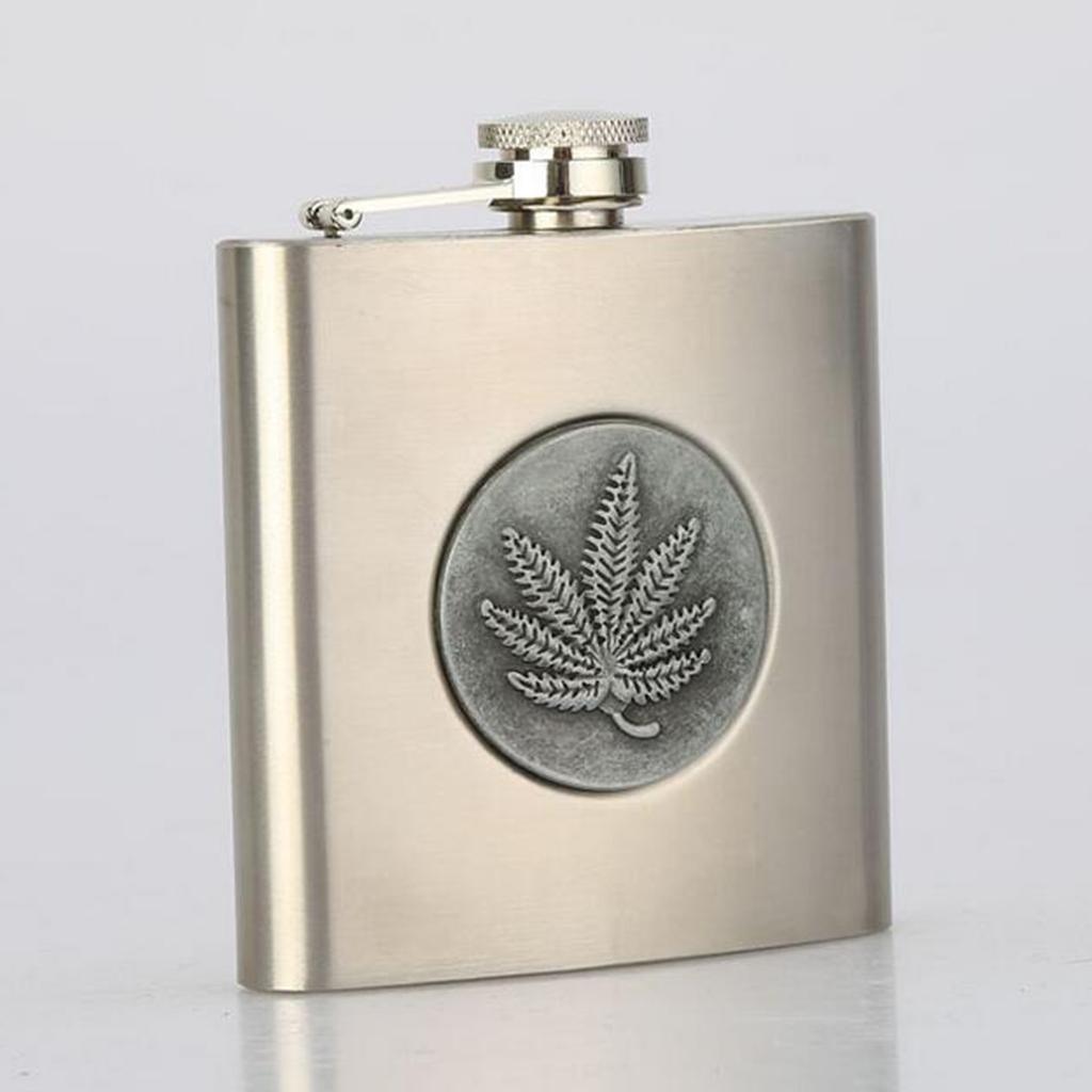 Maxbell 6oz Hip Flask Funnel Stainless Steel Pocket Container Liquor Alcohol color2 - Aladdin Shoppers