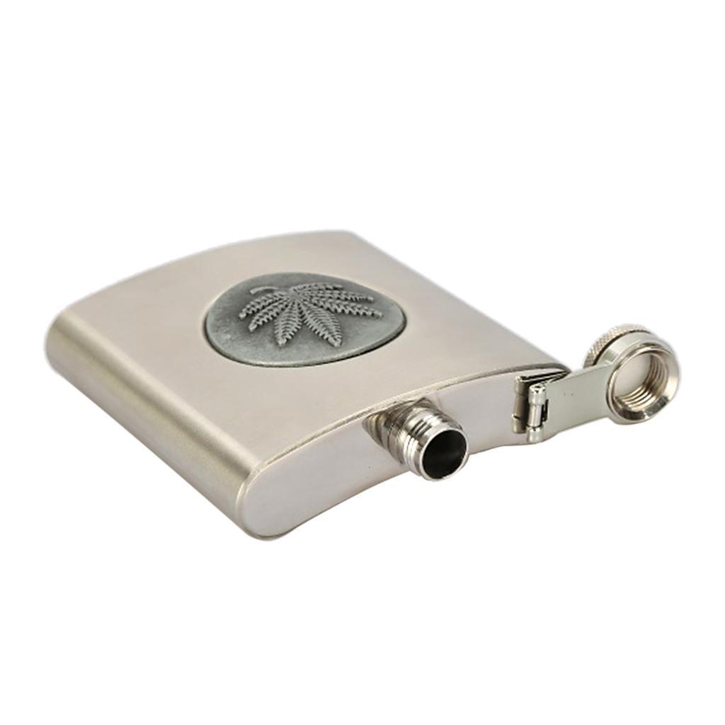 Maxbell 6oz Hip Flask Funnel Stainless Steel Pocket Container Liquor Alcohol color2 - Aladdin Shoppers