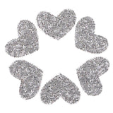 Maxbell 6Pcs Silver Beaded Love Heart Crystal Rhinestone Clear Applique Sew/Iron On - Aladdin Shoppers