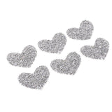 Maxbell 6Pcs Silver Beaded Love Heart Crystal Rhinestone Clear Applique Sew/Iron On - Aladdin Shoppers