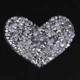Maxbell 6Pcs Silver Beaded Love Heart Crystal Rhinestone Clear Applique Sew/Iron On - Aladdin Shoppers