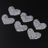 Maxbell 6Pcs Silver Beaded Love Heart Crystal Rhinestone Clear Applique Sew/Iron On - Aladdin Shoppers