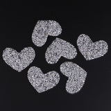 Maxbell 6Pcs Silver Beaded Love Heart Crystal Rhinestone Clear Applique Sew/Iron On - Aladdin Shoppers