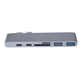 Maxbell 7 in1 USB-C To Type-C 3USB 3.0 Hub HDMI RJ45 Ethernet Micro SDTF OTG Adapter - Aladdin Shoppers