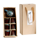 Maxbell 7 Pcs Ceramic Glazed Tea Cups & Teapot Delicate Chinese Kungfu Tea Set Blue - Aladdin Shoppers