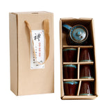 Maxbell 7 Pcs Ceramic Glazed Tea Cups & Teapot Delicate Chinese Kungfu Tea Set Blue - Aladdin Shoppers