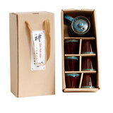 Maxbell 7 Pcs Ceramic Glazed Tea Cups & Teapot Delicate Chinese Kungfu Tea Set Blue - Aladdin Shoppers