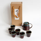 Maxbell 7 Pcs Ceramic Glazed Tea Cups & Teapot Delicate Chinese Kungfu Tea Set Blue - Aladdin Shoppers