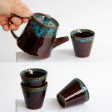 Maxbell 7 Pcs Ceramic Glazed Tea Cups & Teapot Delicate Chinese Kungfu Tea Set Blue - Aladdin Shoppers