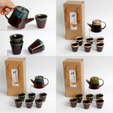 Maxbell 7 Pcs Ceramic Glazed Tea Cups & Teapot Delicate Chinese Kungfu Tea Set Green - Aladdin Shoppers
