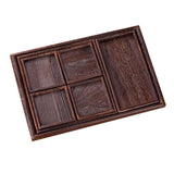 Maxbell 7pcs/set Tea Dessert Plates Wooden Fruit Snack Serving Tray Japanese Style - Aladdin Shoppers