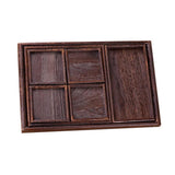 Maxbell 7pcs/set Tea Dessert Plates Wooden Fruit Snack Serving Tray Japanese Style - Aladdin Shoppers