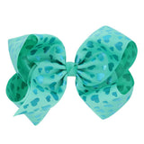 Maxbell 8 Inch Colorful Bow Hairpin Girls Bows with Clip Hair Bows Blue hearts - Aladdin Shoppers