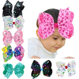 Maxbell 8 Inch Colorful Bow Hairpin Girls Bows with Clip Hair Bows Pink hearts - Aladdin Shoppers