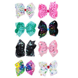 Maxbell 8 Inch Colorful Bow Hairpin Girls Bows with Clip Hair Bows Pink hearts - Aladdin Shoppers