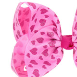 Maxbell 8 Inch Colorful Bow Hairpin Girls Bows with Clip Hair Bows Pink hearts - Aladdin Shoppers