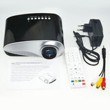 Maxbell 802 Mini Projector LED 3D Full HD 1080P Home Theater USB VGA TV AV Black - Aladdin Shoppers