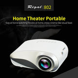 Maxbell 802 Mini Projector LED 3D Full HD 1080P Home Theater USB VGA TV AV Black - Aladdin Shoppers