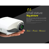 Maxbell 802 Mini Projector LED 3D Full HD 1080P Home Theater USB VGA TV AV Black - Aladdin Shoppers