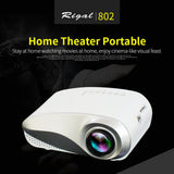 Maxbell 802 Mini Projector LED 3D Full HD 1080P Home Theater USB VGA TV AV White - Aladdin Shoppers