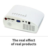 Maxbell 802 Mini Projector LED 3D Full HD 1080P Home Theater USB VGA TV AV White - Aladdin Shoppers