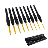 Maxbell 9 Pieces Soft Handle Aluminium Crochet Hooks Knitting Needles Set Case 2mm-6mm - Aladdin Shoppers