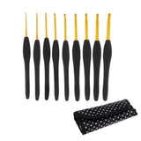 Maxbell 9 Pieces Soft Handle Aluminium Crochet Hooks Knitting Needles Set Case 2mm-6mm - Aladdin Shoppers