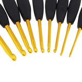 Maxbell 9 Pieces Soft Handle Aluminium Crochet Hooks Knitting Needles Set Case 2mm-6mm - Aladdin Shoppers