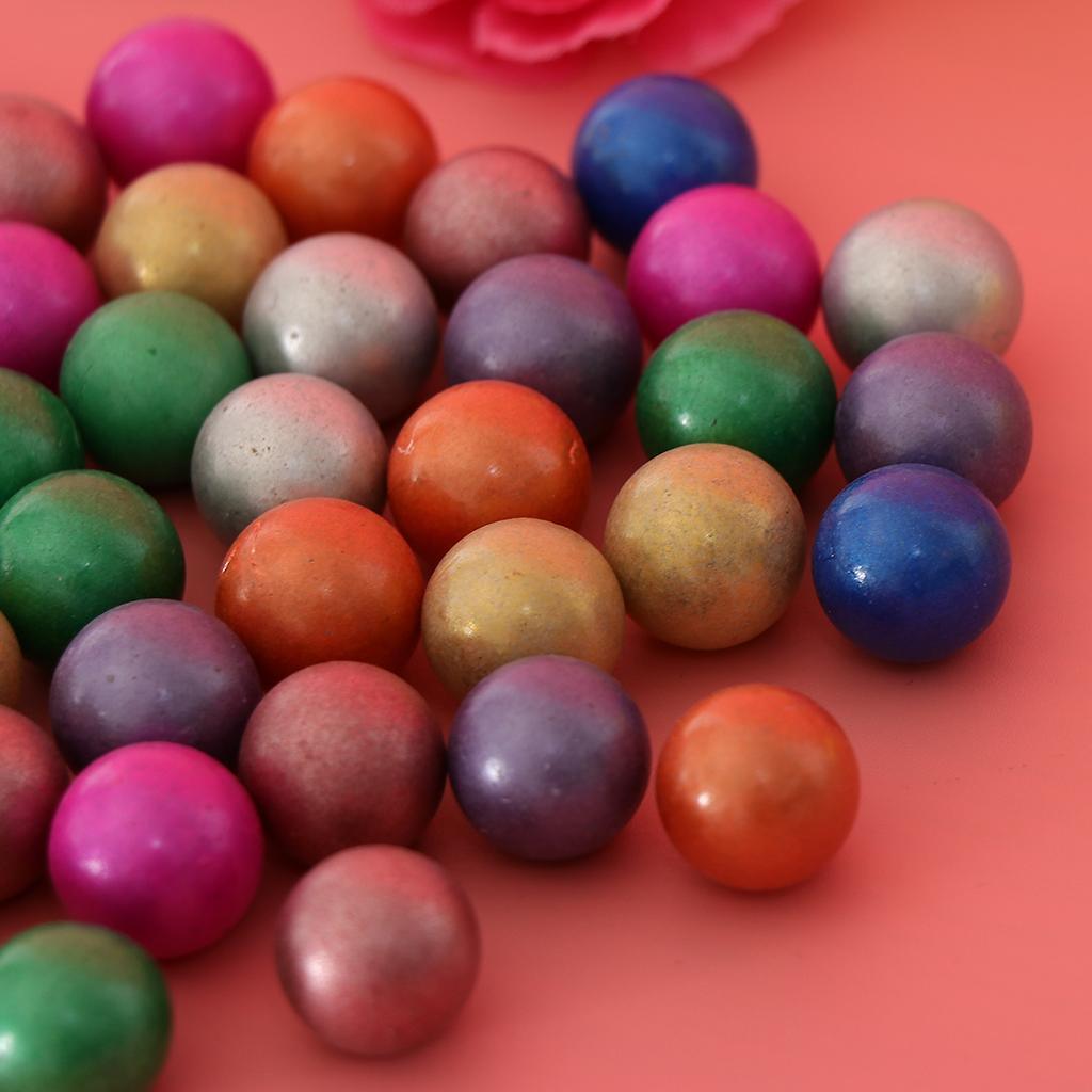 Maxbell 90PCS 16mm Colorful Glass Marbles, Kids Marble Run Game, Marble Solitaire Toy Accs Vase Filler & Fish Tank Home Decor #B - Aladdin Shoppers