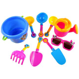 Maxbell 9pcs Sand Water Beach Toy Tools Kits Bucket Shovel Rake Glasses Watering Can for Baby, Kids and Toddler Play Gift - Aladdin Shoppers