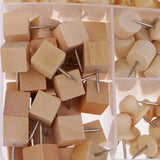 Maxbell A Box of 180 Pieces Wooden Head Push Pins Office Drawing Pins Map Mark Thumbtacks - Aladdin Shoppers