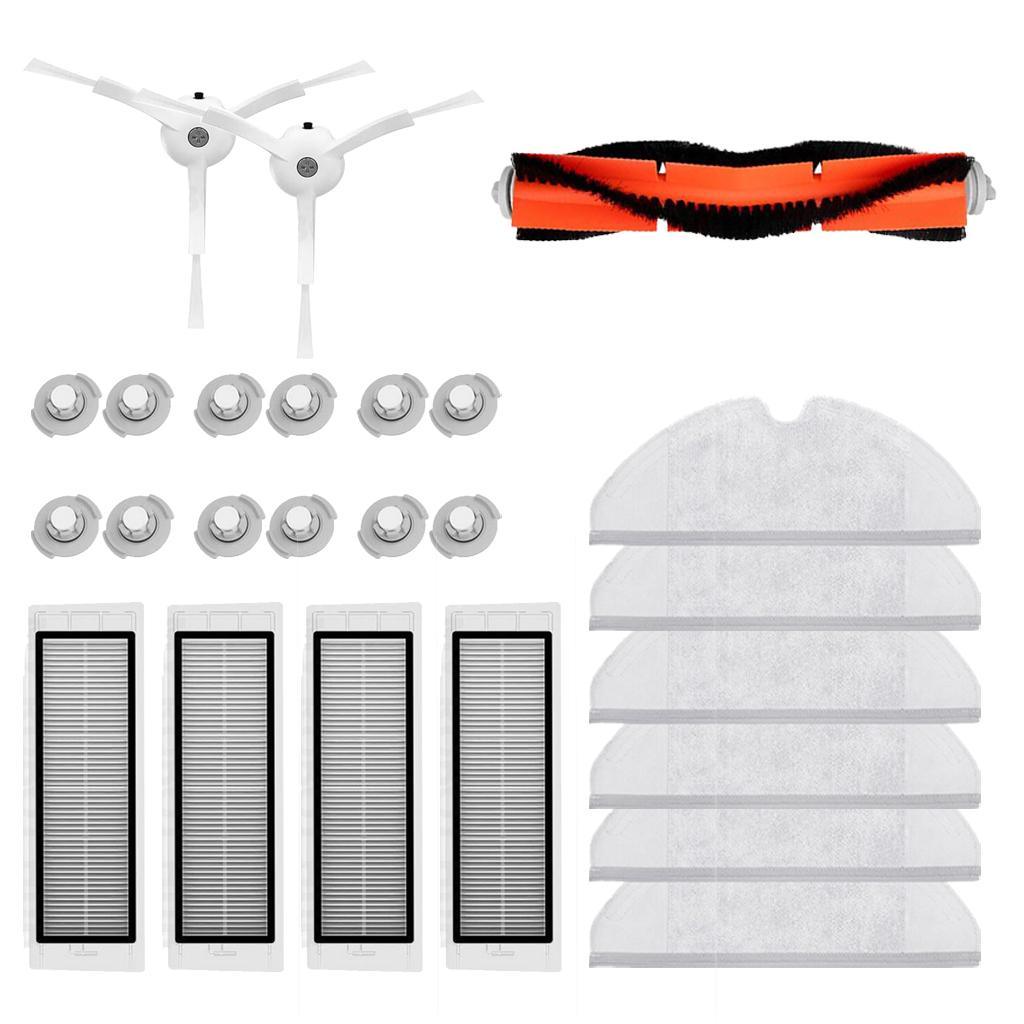 Maxbell Accessory Kit for Xiaomi Mi Robot Vacuum Cleaner Replacement Parts Pack of Main Brush,Hepa Filter,Side Brush,Cleaning Tool and Mop Cloth, 25pcs/set - Aladdin Shoppers