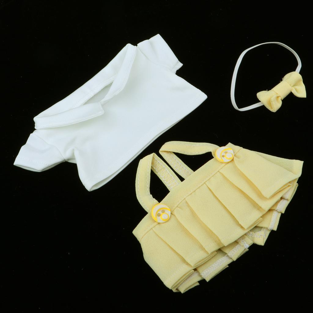 Maxbell Adorable Clothes Uniform Outfit Set For 20cm Fashion Doll Accessories Yellow - Aladdin Shoppers