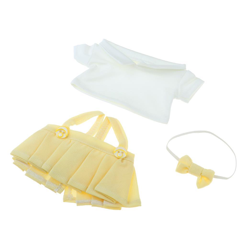 Maxbell Adorable Clothes Uniform Outfit Set For 20cm Fashion Doll Accessories Yellow - Aladdin Shoppers