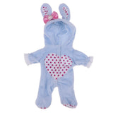 Maxbell Adorable Flannel Hooded Rompers Pajama Costume For Mellchan Baby Dolls Blue - Aladdin Shoppers