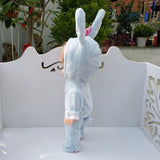 Maxbell Adorable Flannel Hooded Rompers Pajama Costume For Mellchan Baby Dolls Blue - Aladdin Shoppers