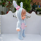 Maxbell Adorable Flannel Hooded Rompers Pajama Costume For Mellchan Baby Dolls Blue - Aladdin Shoppers