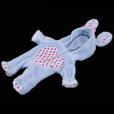 Maxbell Adorable Flannel Hooded Rompers Pajama Costume For Mellchan Baby Dolls Blue - Aladdin Shoppers