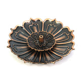 Maxbell Alloy Antique Lotus Incense Burner Holder Censer Plate Sticks Cone Coil Home Decor - Aladdin Shoppers
