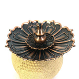 Maxbell Alloy Antique Lotus Incense Burner Holder Censer Plate Sticks Cone Coil Home Decor - Aladdin Shoppers