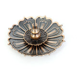 Maxbell Alloy Antique Lotus Incense Burner Holder Censer Plate Sticks Cone Coil Home Decor - Aladdin Shoppers