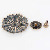 Maxbell Alloy Antique Lotus Incense Burner Holder Censer Plate Sticks Cone Coil Home Decor - Aladdin Shoppers
