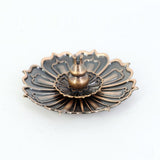 Maxbell Alloy Antique Lotus Incense Burner Holder Censer Plate Sticks Cone Coil Home Decor - Aladdin Shoppers